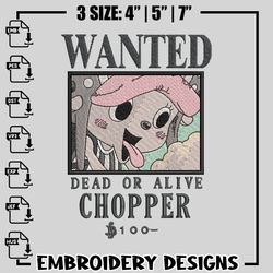 Bounty Chopper embroidery design, One Piece embroidery, anime design, logo design, anime shirt, Instant download
