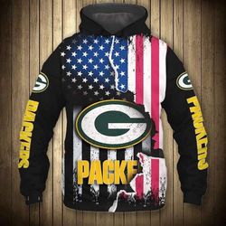 Green Bay Packers American Flag Hoodie