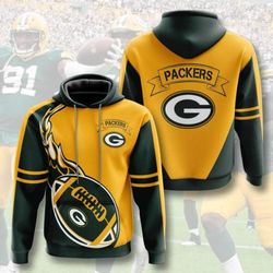 green bay packers flame ball 3d hoodie