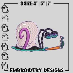 Gary the Snail embroidery design, cartoon embroidery, cartoon design, logo design, cartoon shirt, Digital download