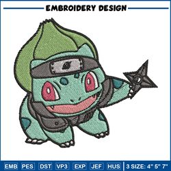 Bulbasaur ninja embroidery design, Pokemon embroidery, Anime design, Embroidery file, Digital download, Embroidery shirt