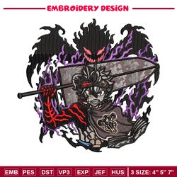 Asta demon embroidery design, Black clover embroidery, Anime design, Embroidery shirt, Embroidery file, Digital download