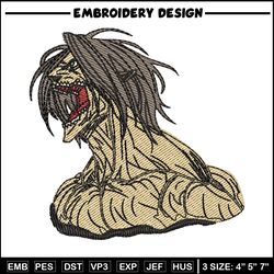 Eren titan form embroidery design, Aot embroidery, Anime design, Embroidery shirt, Embroidery file, Digital download