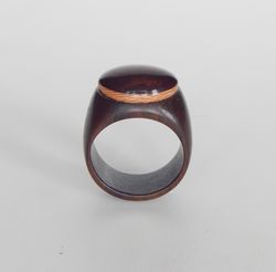 Wooden signet ring. Handmade jewelry made from natural wood. 3