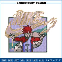 Gaara x nike embroidery design, Naruto embroidery, Nike design, Embroidery shirt, Embroidery file, Digital download