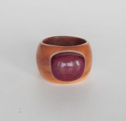 Wooden signet ring. Handmade jewelry made from natural wood. 4
