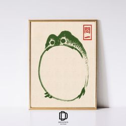 Japanese Matsumoto Hoji Frog Print, Vintage Frog Woodblock Poster, Ukiyo-e Frog Print, Japanese Frog Printable Wall Art,