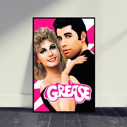 Grease 1978 Movie Poster Movie Print, Wall Art, Room Decor, Home Decor, Art Poster For Gift, Living Room Decor, 8x12 13x