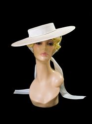 Wide brim sinamay boater hat-Royal Ascot -wedding guest -summer straw