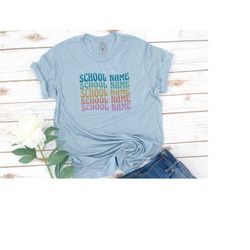 Custom School Shirt, Teacher gift, Elementary, School Spirit, Groovy, High School, Middle school, Teacher Appreciation,