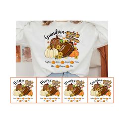 Grandma Life Personalized Png Bundle, Thanksgiving Png, Grandma Fall Png, Fall Vibes Png, Grandma Pumpkin Png, Gift For
