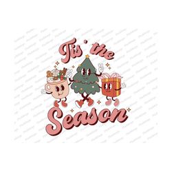 Retro Christmas svg, Tis The Season Christmas SVG, Santa svg, Christmas designs For Cricut, Hot Cocoa SVG , Groovy Chris