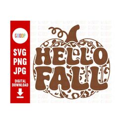 Hello Fall Png, Happy Fall Svg, October Svg, Fall Pumpkin Svg, Svg Files For Cricut, Svg Digital Download, Instant Downl