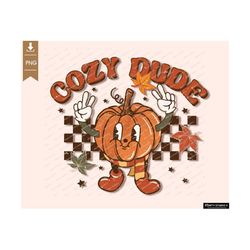 Cozy Dude PNG, Fall Sublimation design , Cozy png,Retro Halloween png,retro fall png,boys fall png Halloween png designs