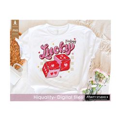 Groovy valentines , Feeling Lucky PNG , Valentines Sublimation Png ,Retro Feeling Lucky Png, Valentine Png, Valentine's