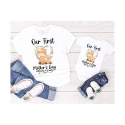 Personalized First Mother's Day Png, Our First Mothers Day Matching Shirts Png, Mom & Baby Png, Mom Baby Giraffe Png, Mo