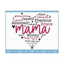 Mama Heart svg, mother's day svg, heart design cut file svg, Mother's day gift svg, gift for mom svg, women t shirt svg,