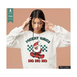 Santa Skateboard PNG , Merry Vibes png , retro santa Christmas png Boy Christmas PNG Skateboard PNG ,Sublimation File fo