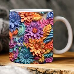 3D Bright Wild Flower Mug