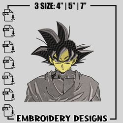 Goku Black embroidery design, dragon ball embroidery, anime design, logo design, anime shirt, Digital download