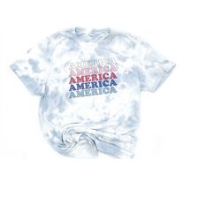 Tie Dye America Shirt, 4th of July, Memorial day, USA T-shirt, Women's T-Shirt, Vintage, Red White Blue Shirt, Gift for