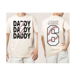 Personalized Baseball Dad Png, Father's Day Png, Daddy Png, Baseball Shirt Png, Game Day Baseball Png, Add Your Own Name