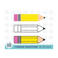 Pencil SVG, Vector Pencil, School Pencil SVG, School SVG, Pencil Clipart, Pencil Cut File, eps, pdf, dxf, svg, png, Digi