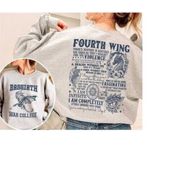 Basgiath War College Sweatshirt, Fourth Wing Shirt, Violet Sorrengail Hoodie, Xaden Riorson, Romantasy Fantasy, Dragon B