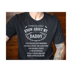 5 Things You Should Know About My Daddy Svg, Funny Crazy Daddy Saying Svg, Father's Day Svg, Gift for Dad, Trendy Papa S