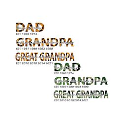 Personalized Dad Grandpa Great Grandpa Est Svg, Father's Day Svg Bundle, Gift For Dad, Fathers Day Gift For Great Grandp