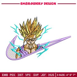 Gohan nike embroidery design, Dragonball embroidery, Nike design, Embroidery shirt, Embroidery file, Digital download