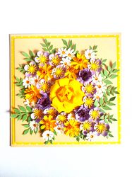 Luxury greeting card, Handmade greeting card, Birthday Card, 3D flower greeting card, Mother's day card