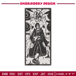 Itachi black embroidery design, Naruto embroidery, Anime design, Embroidery file, Embroidery shirt, Digital download