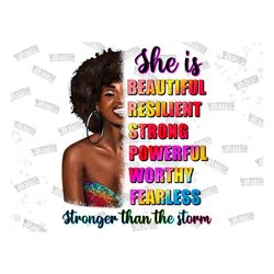 She is strong black woman Png Sublimation Design, black woman png, black queen png, afro png, afro woman png, sublimate