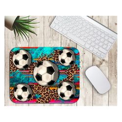 Western Soccer Ball Mouse Pad Sublimation Design, Leopard Png, Serape Png, Western Soccer Png, Soccer Png, Soccer Digita