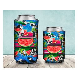 Watermelon Palm Tree Can Cooler Png, 12oz Can Cooler Png, Summer Can Cooler, Palm Tree Can Cooler Png, Watermelon Patter