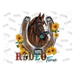 Western Horse Rodeo Time Horseshoe Sublimation Png, Rodeo Time with Horseshoe Horse Png, Western Design Png, Horse Png,