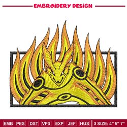 Kurama frame embroidery design, Naruto embroidery, Embroidery shirt, Embroidery file, Anime design, Digital download