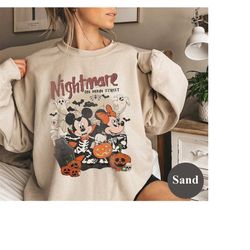 Nightmare On Main Street Sweatshirt and Hoodie, Retro Halloween Shirt, Trick Or Treat, Spooky Vibes, Halloween Masquerad