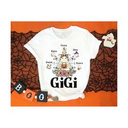 Personalized Gigi With Kids Name PNG, Halloween Png, Custom Gigi Png, Ghost Png, Spooky Gigi Shirt Design, Cute Boo Png,