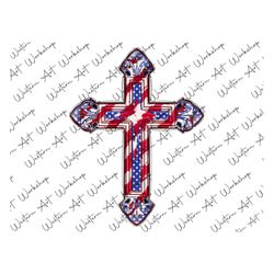 USA American Flag Cross Png, Cross Png Sublimation Design, 4th of July Png, Leopard USA Flag Cross Png, Western Cross Pn