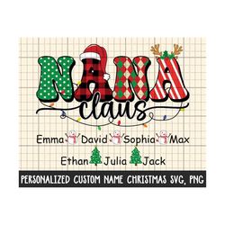 Custom Christmas Nana Claus Svg, Png, Custom Grandma Claus Christmas Svg ,File For Sublimation