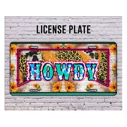 Western Howdy License Plate Png, Western Design Png, Howdy License Plate Template PNG, Cowhide License Plate Template Do