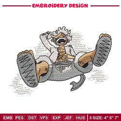 Luffy gear 5 embroidery design, One piece embroidery, Anime design, Embroidery shirt, Embroidery file, Digital download