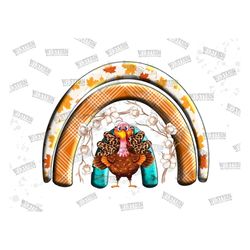 Fall Turkey Rainbow Png, Fall Png Sublimation Design, Thankful Png, Thankful Design Png, Fall Design Digital Download