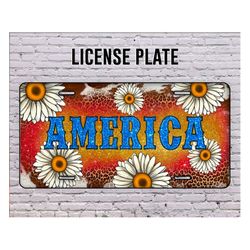 America Daisy License Plate,Daisy License Plate Png, America License Plate Png, Daisy Png, Glitter Png, Digital Download