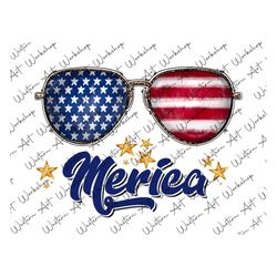 Merica USA Flag Sun Glasses Png, Merica Sunglasses Png, Fourth of July Png, 4th of July Sunglasses Png, America Sublimat
