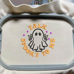 Talk Spooky To Me Embroidery Design, Spooky Season Craft Embroidery File, Stay Spooky Halloween Embroidery File