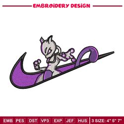 Mewtwo nike embroidery design, Pokemon embroidery, Nike design, Embroidery shirt, Embroidery file, Digital download