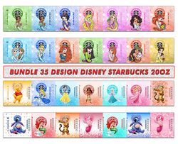 Bundle 35 Designs Disney Starbucks Tumbler Wrap Cartoon , Disney Tumbler Wrap 36
